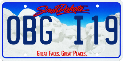 SD license plate 0BGI19
