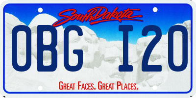 SD license plate 0BGI20