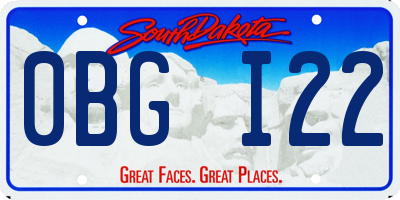 SD license plate 0BGI22