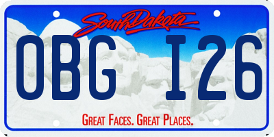 SD license plate 0BGI26