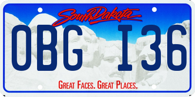 SD license plate 0BGI36