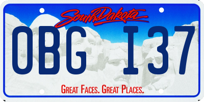 SD license plate 0BGI37