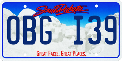 SD license plate 0BGI39