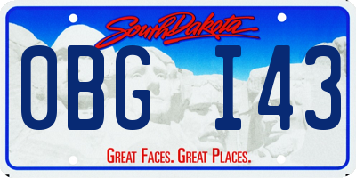 SD license plate 0BGI43