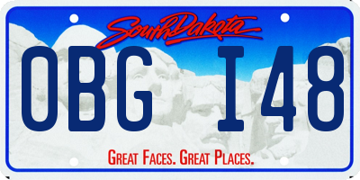SD license plate 0BGI48