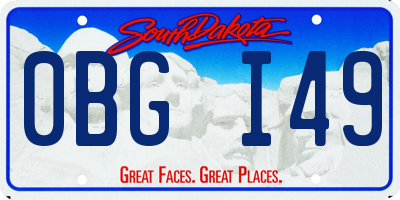 SD license plate 0BGI49