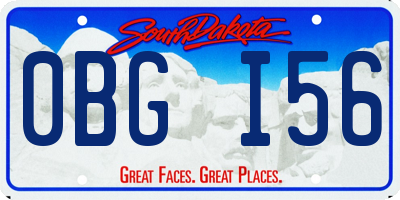 SD license plate 0BGI56