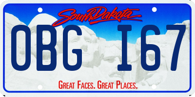 SD license plate 0BGI67
