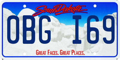 SD license plate 0BGI69