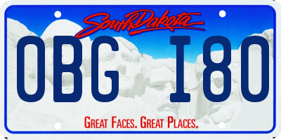 SD license plate 0BGI80