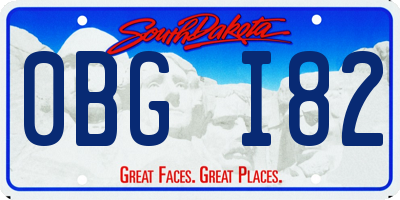 SD license plate 0BGI82