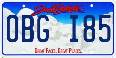 SD license plate 0BGI85
