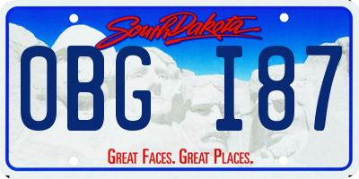 SD license plate 0BGI87