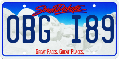 SD license plate 0BGI89