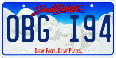 SD license plate 0BGI94