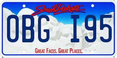 SD license plate 0BGI95