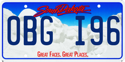 SD license plate 0BGI96