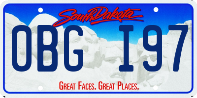 SD license plate 0BGI97