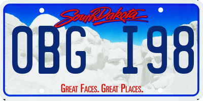 SD license plate 0BGI98