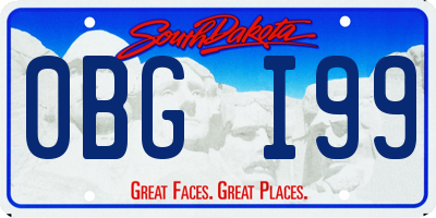 SD license plate 0BGI99