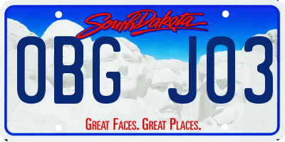 SD license plate 0BGJ03