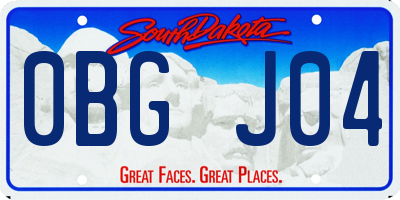 SD license plate 0BGJ04