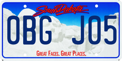 SD license plate 0BGJ05
