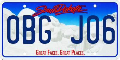 SD license plate 0BGJ06