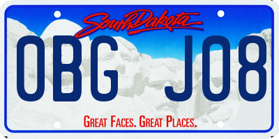 SD license plate 0BGJ08