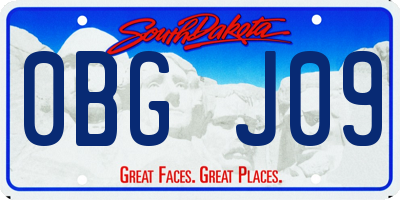 SD license plate 0BGJ09