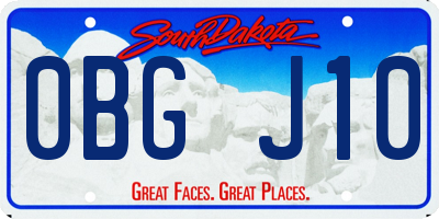 SD license plate 0BGJ10