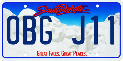 SD license plate 0BGJ11