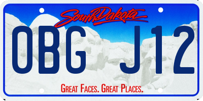 SD license plate 0BGJ12