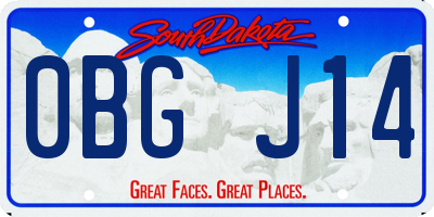 SD license plate 0BGJ14