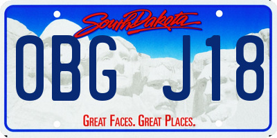SD license plate 0BGJ18