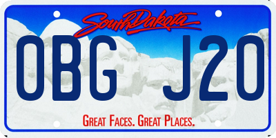 SD license plate 0BGJ20