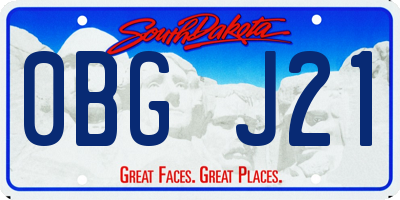 SD license plate 0BGJ21