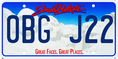 SD license plate 0BGJ22