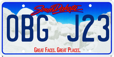 SD license plate 0BGJ23