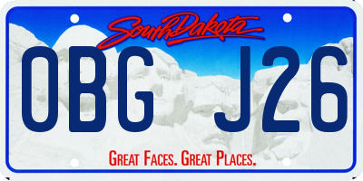 SD license plate 0BGJ26