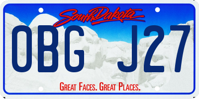 SD license plate 0BGJ27