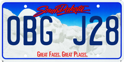 SD license plate 0BGJ28