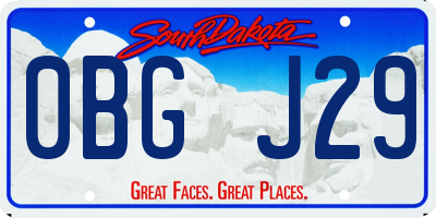 SD license plate 0BGJ29