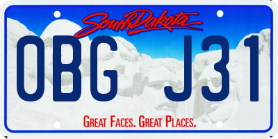 SD license plate 0BGJ31