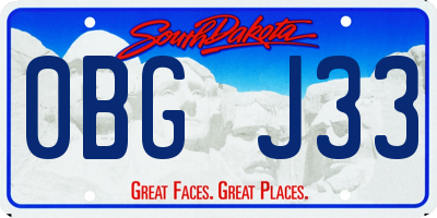 SD license plate 0BGJ33