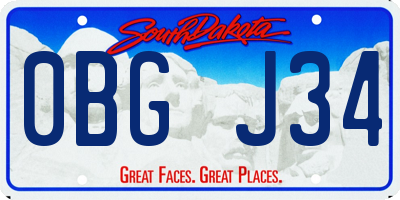 SD license plate 0BGJ34