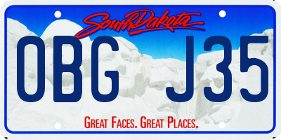 SD license plate 0BGJ35