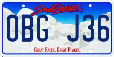 SD license plate 0BGJ36