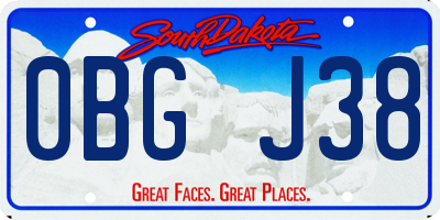SD license plate 0BGJ38