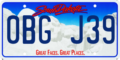 SD license plate 0BGJ39